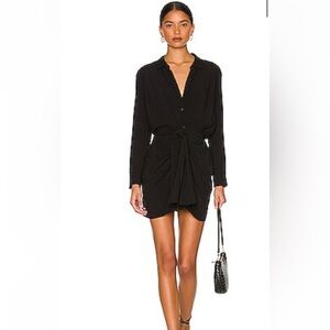 l*space Black Long-Sleeve Tie-Waist Mini Dress